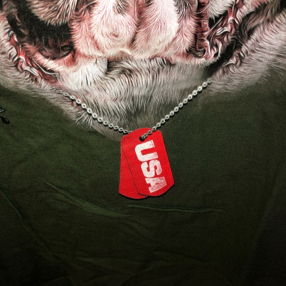 Patriotic Bulldog T-Shirt; USA 4th of July Themed Tee; Stars & Stripes multi NWT - Picture 5 of 7